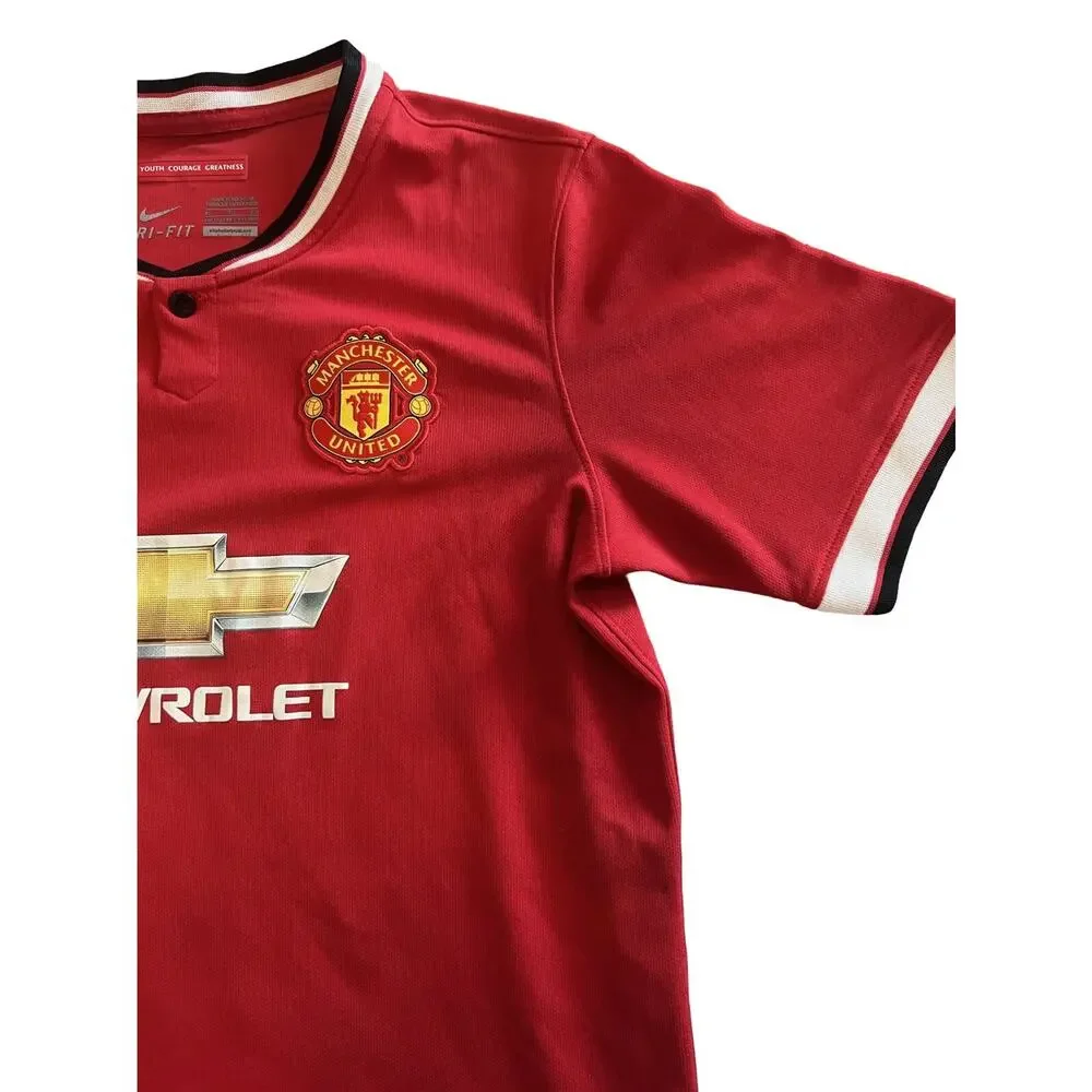 NIKE DRI-FIT Manchester United Home Knit Jersey 2014/15, Chevy, Red| Youth: XL